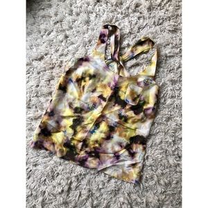 NWOT J. Crew silk watercolor twist-back top